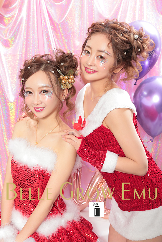 大阪ミナミの女性専用のヘアメイクサロン、ベルグローEMUのクリスマスヘアスタイル