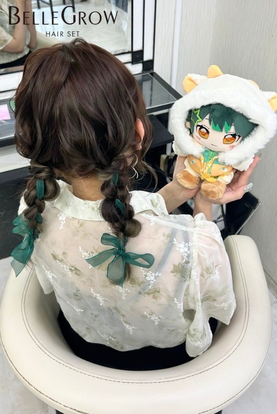 編み下ろしツインヘア