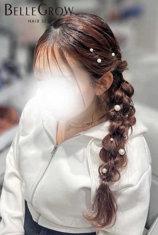 編み下ろしヘア