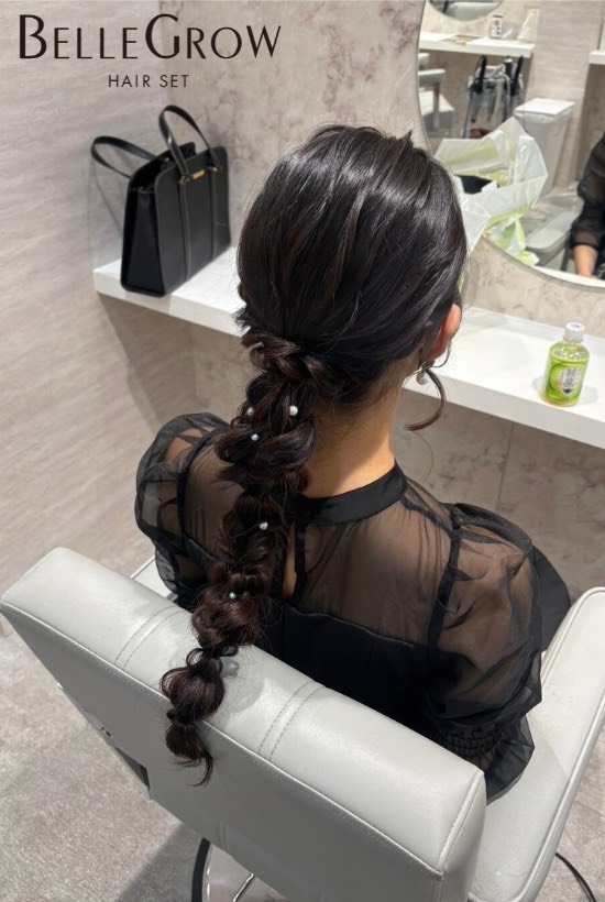 編み下ろしヘア