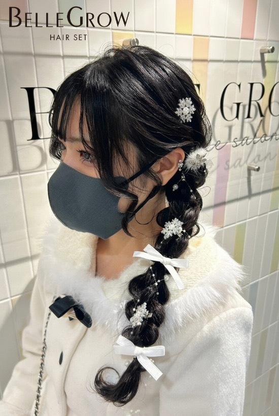 編み下ろしヘア