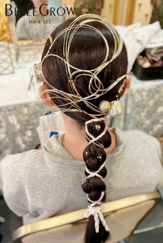 編み下ろしヘア