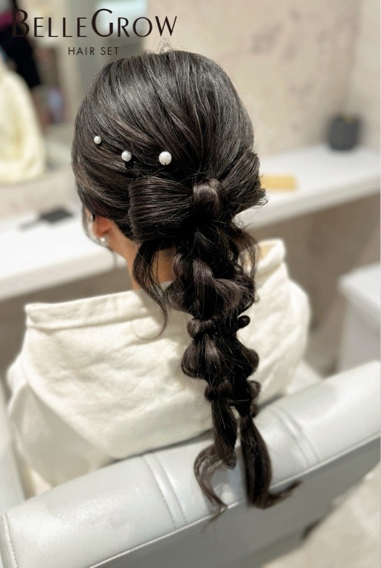 編み下ろしヘア