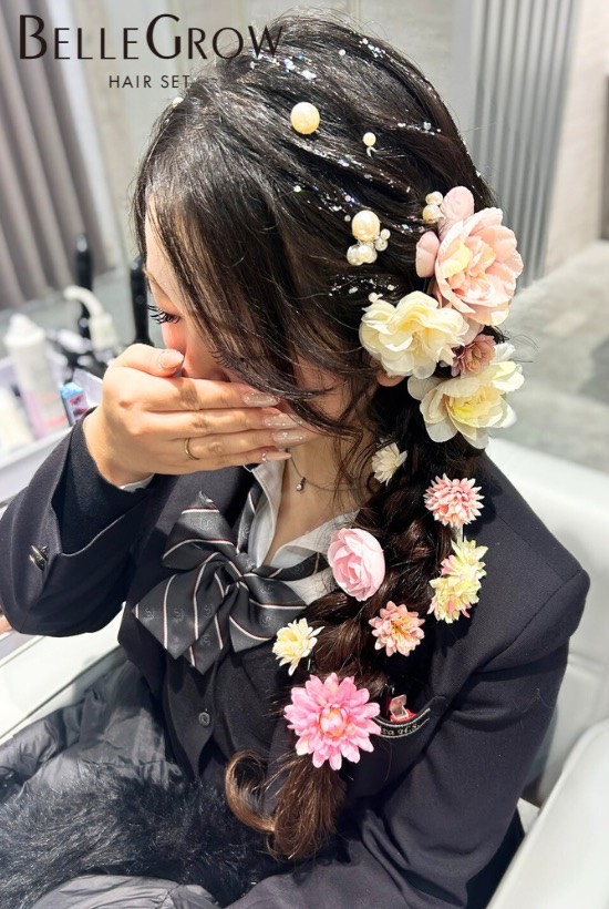 編み下ろしヘア