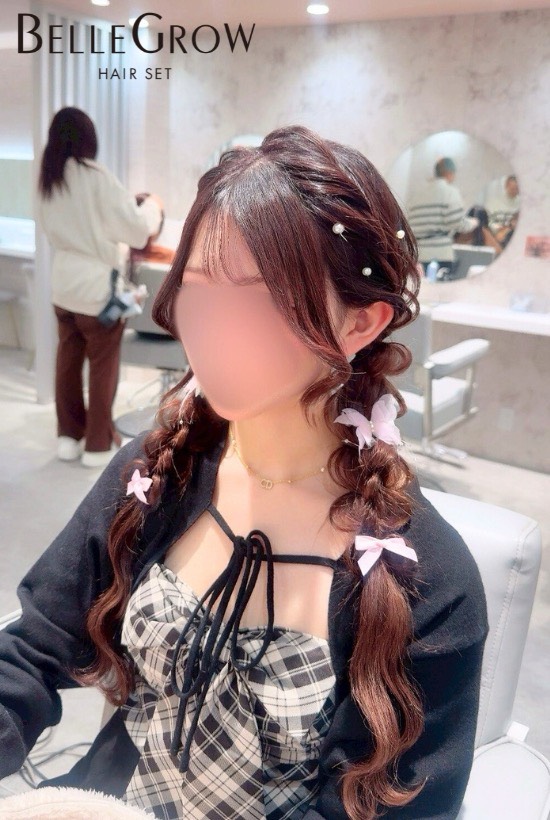 編み込みツインテール