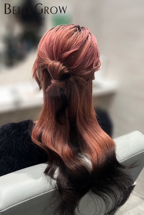 ハーフアップリボンヘア