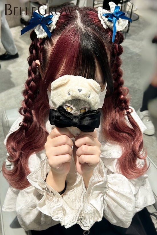 編み込みハーフツイン