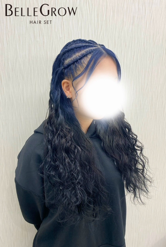 コーンロウ風ヘアセット