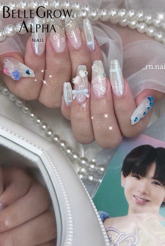 パステルチェックネイル