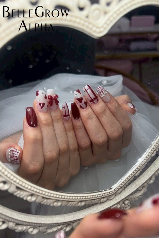 ツイードチェックネイル