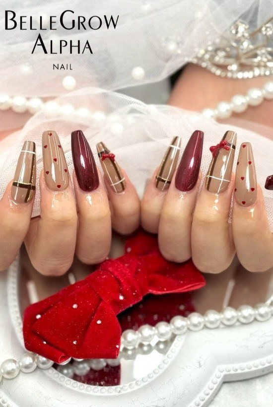 チェック柄ネイル